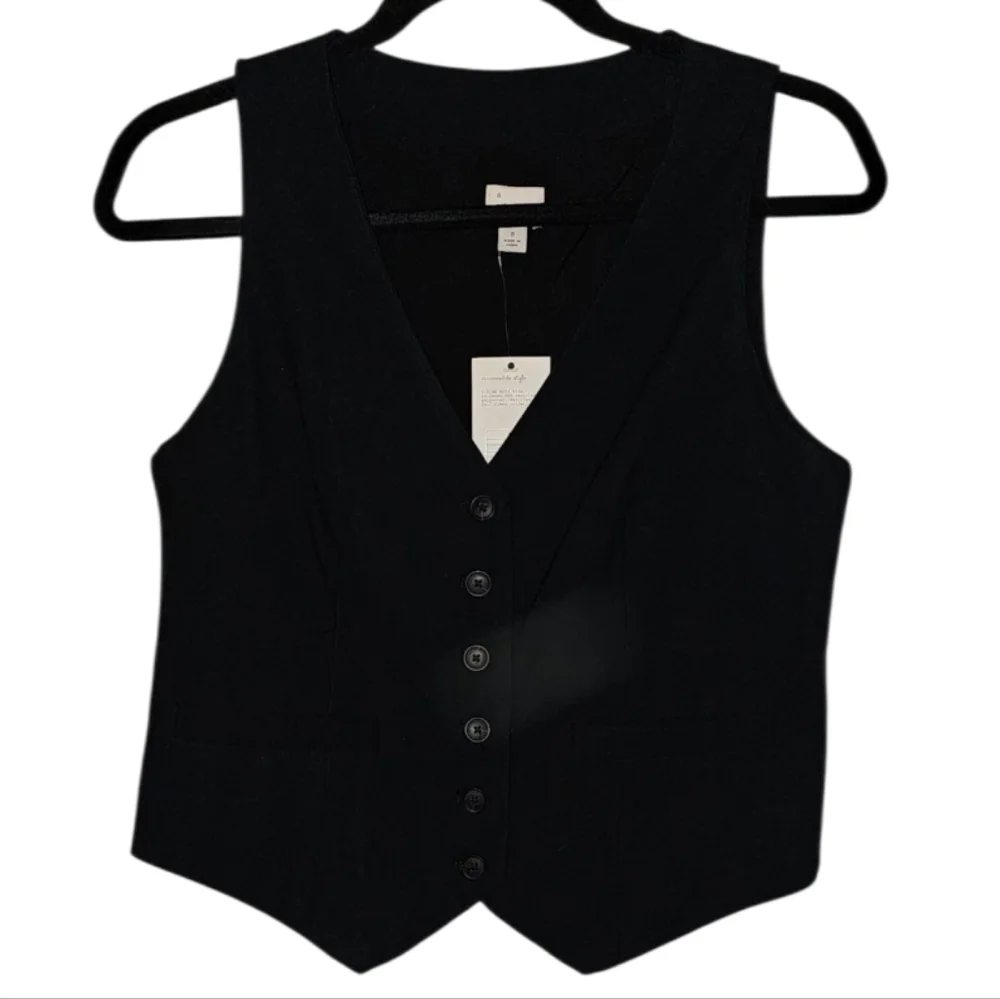 A New Day. Women's Black Buttoned Vest. Rayon Sizes: XS-XXL. NWT. - Picture 2 of 12
